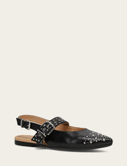 Women's Black Heather Slingback Studded Shoe Frye us