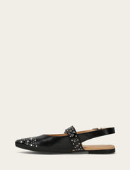 Women's Black Heather Slingback Studded Shoe Frye us