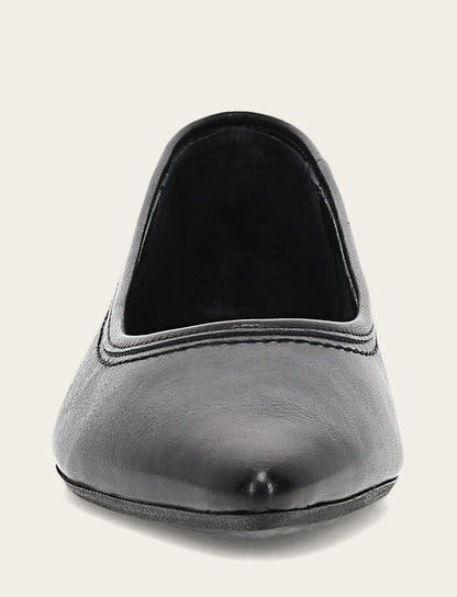 Women's Black Heather Ballet Flats Frye USA