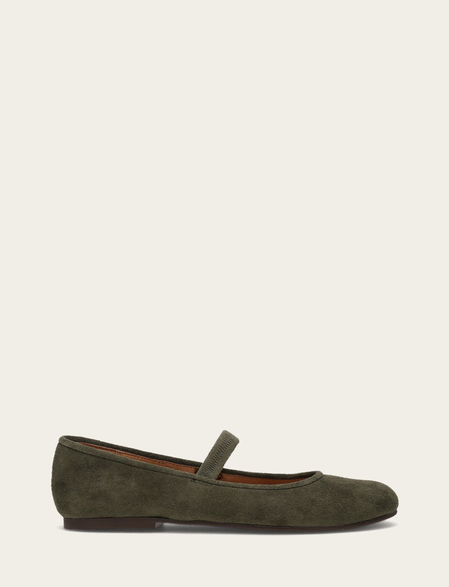 Women's Dark Olive Emma Elastic Mary Jane Shoe Frye Discount