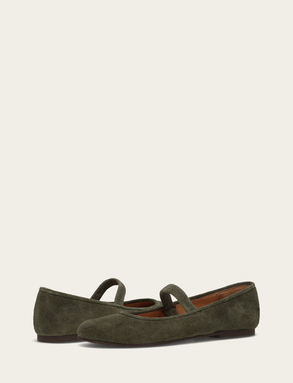 Women's Dark Olive Emma Elastic Mary Jane Shoe Frye Discount