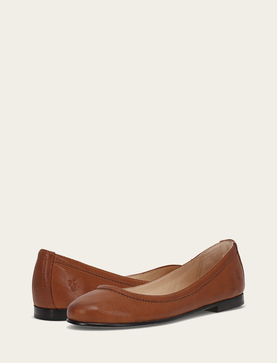Women's Cognac Carson Ballet Flats Frye Sale