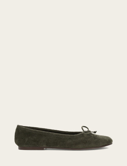 Women's Dark Olive Emma Ballet Shoe Frye USA