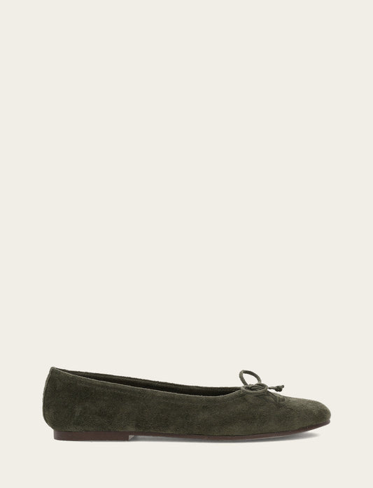 Women's Dark Olive Emma Ballet Shoe Frye USA