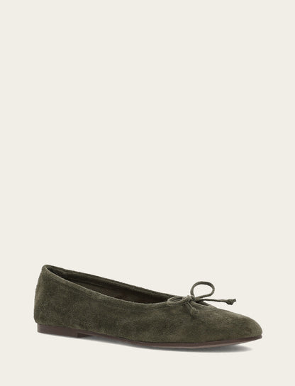 Women's Dark Olive Emma Ballet Shoe Frye USA