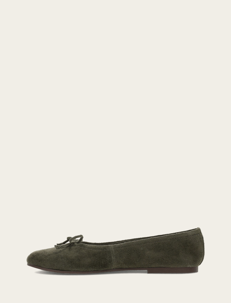 Women's Dark Olive Emma Ballet Shoe Frye USA