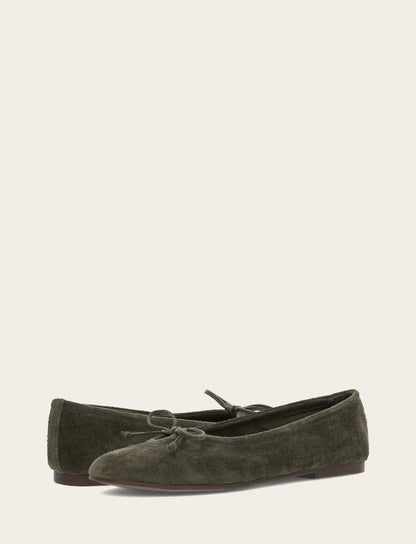 Women's Dark Olive Emma Ballet Shoe Frye USA