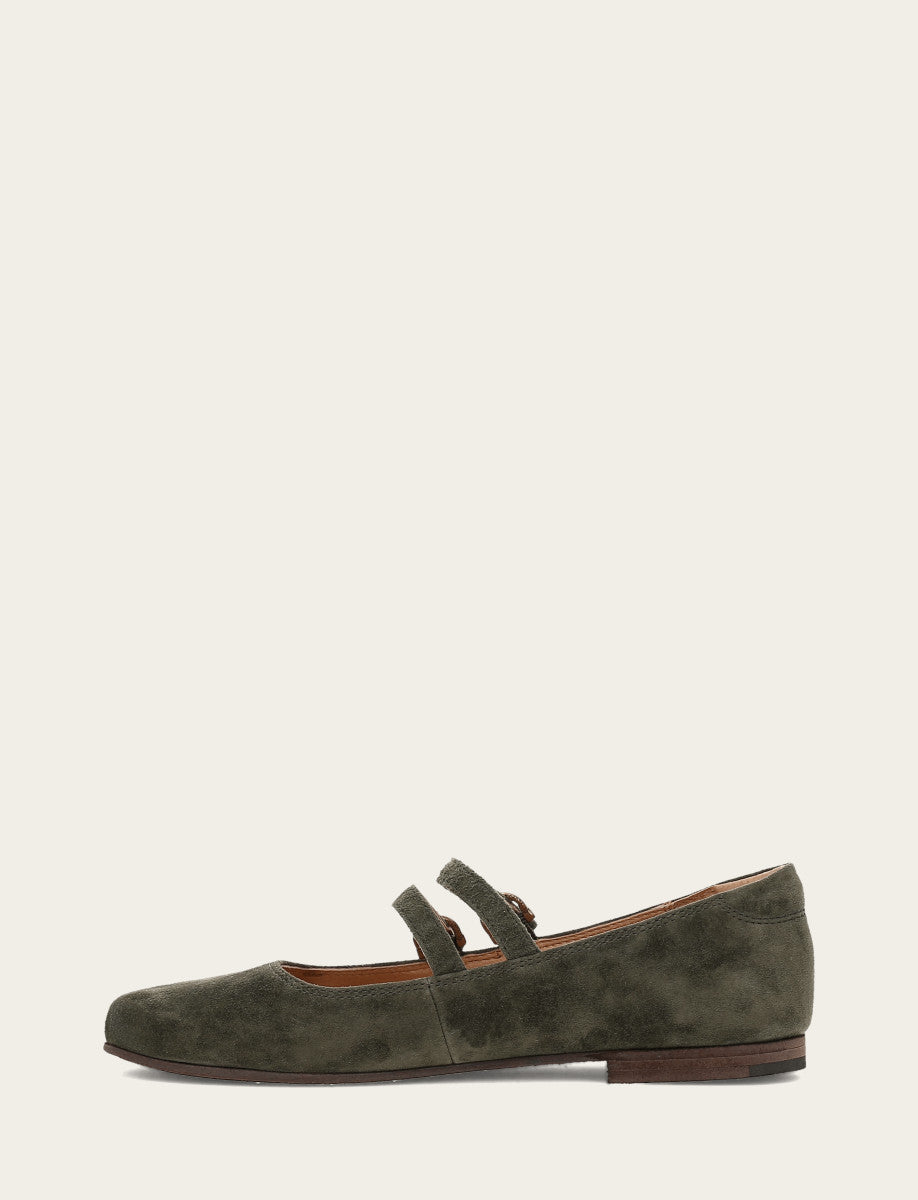 Women's Dark Olive Carson Multi Mary Jane Shoe Frye us