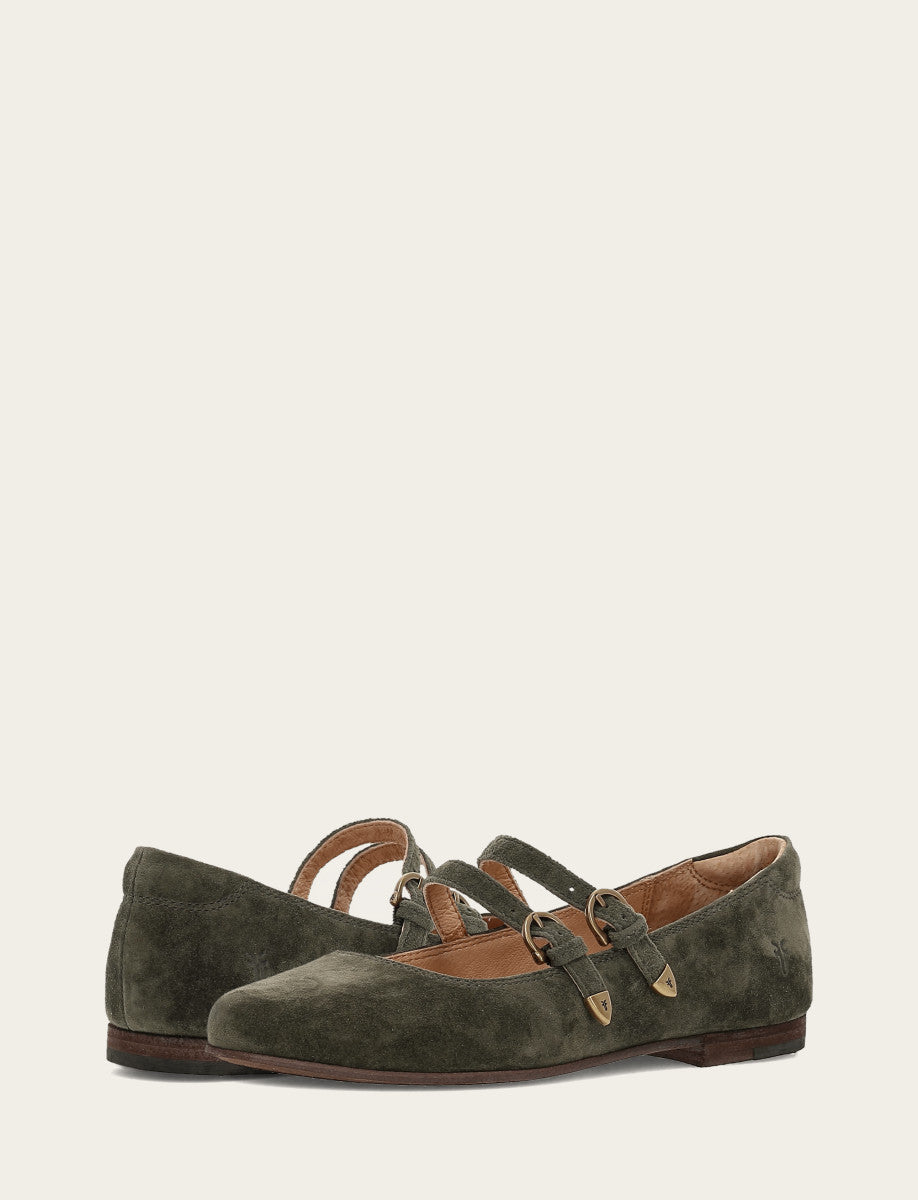 Women's Dark Olive Carson Multi Mary Jane Shoe Frye us