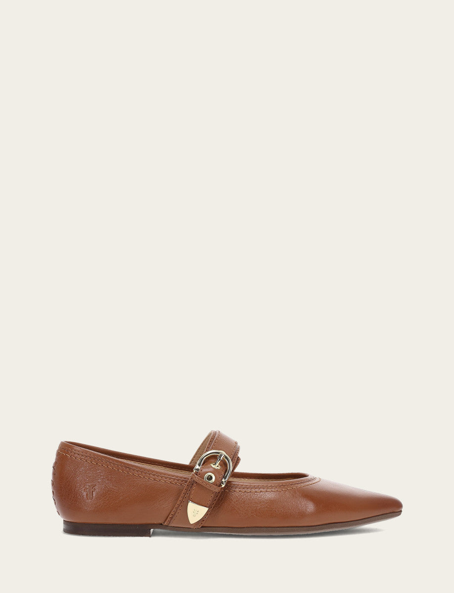 Women's Dark Latte Heather Buckle Mary Jane Flats Frye