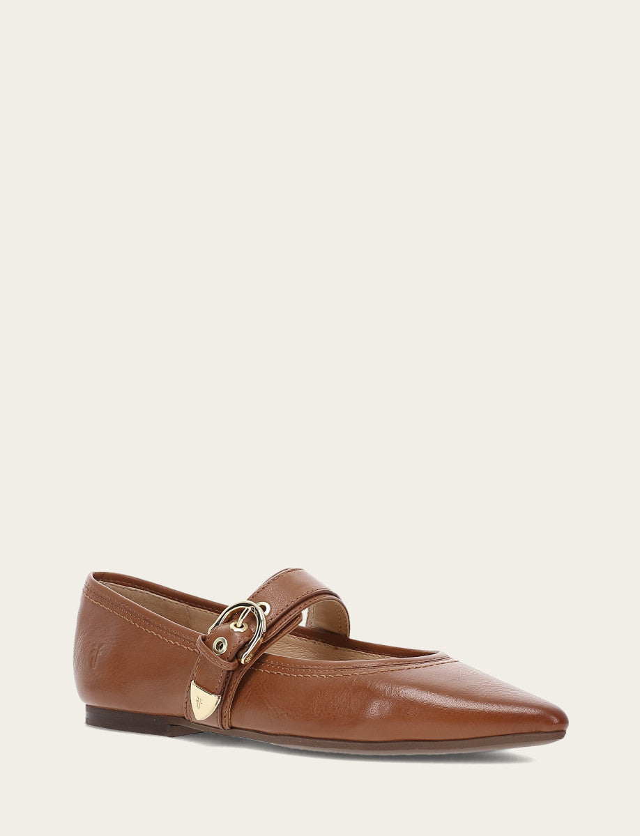 Women's Dark Latte Heather Buckle Mary Jane Flats Frye