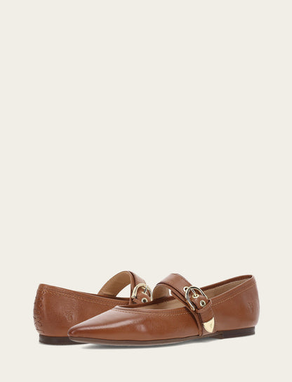 Women's Dark Latte Heather Buckle Mary Jane Flats Frye