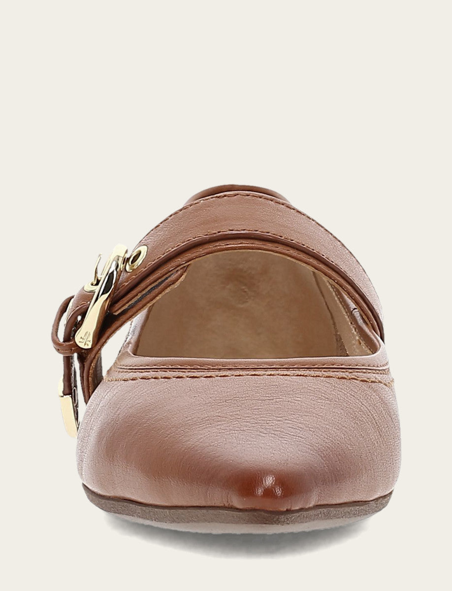 Women's Dark Latte Heather Buckle Mary Jane Flats Frye