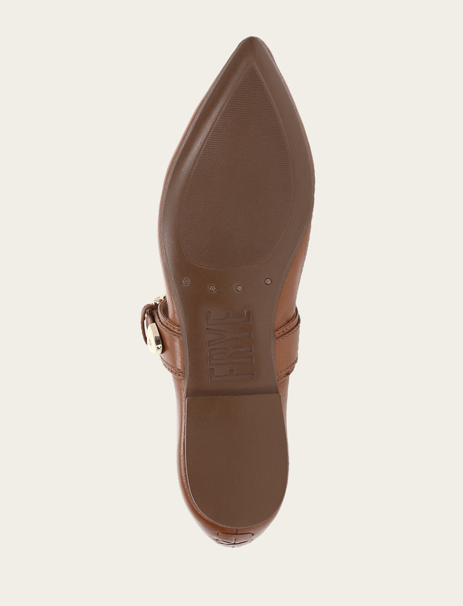 Women's Dark Latte Heather Buckle Mary Jane Flats Frye