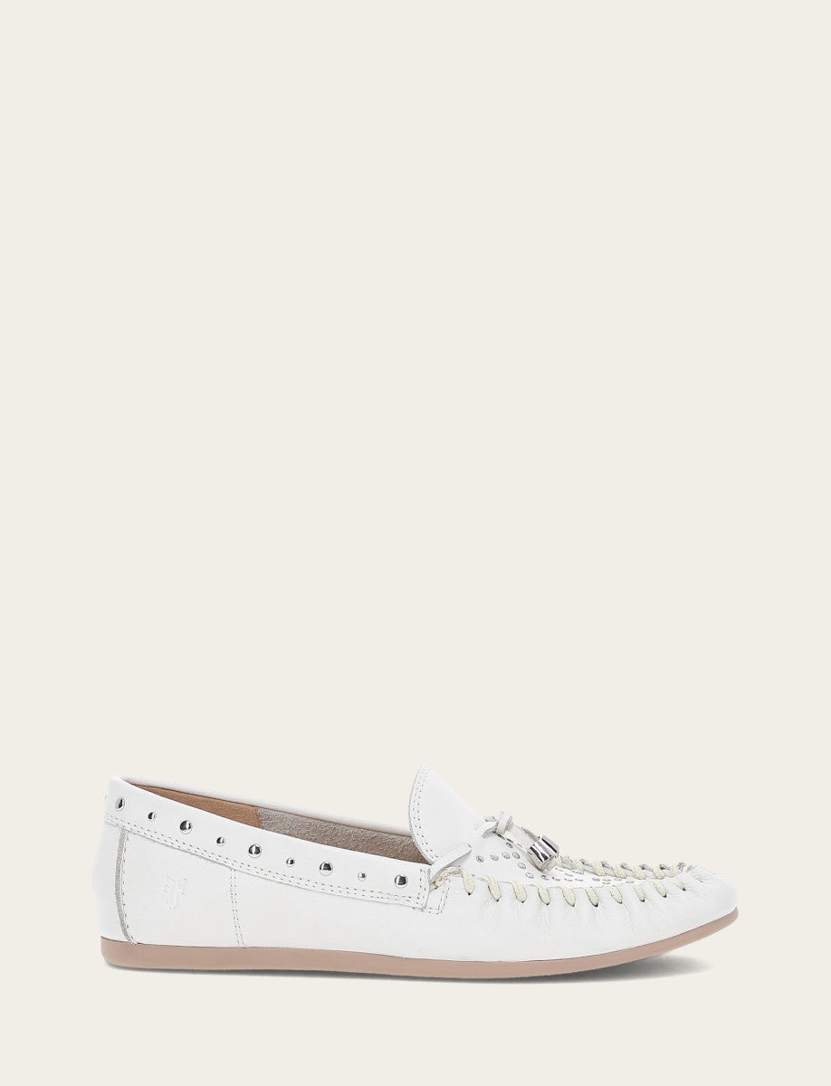 Women's White Naya Stud Moc Loafers Frye Sale