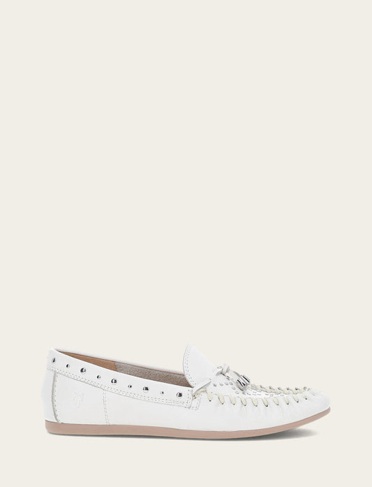 Women's White Naya Stud Moc Loafers Frye Sale