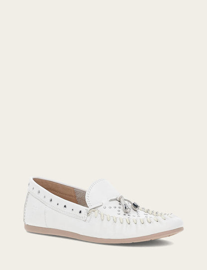 Women's White Naya Stud Moc Loafers Frye Sale