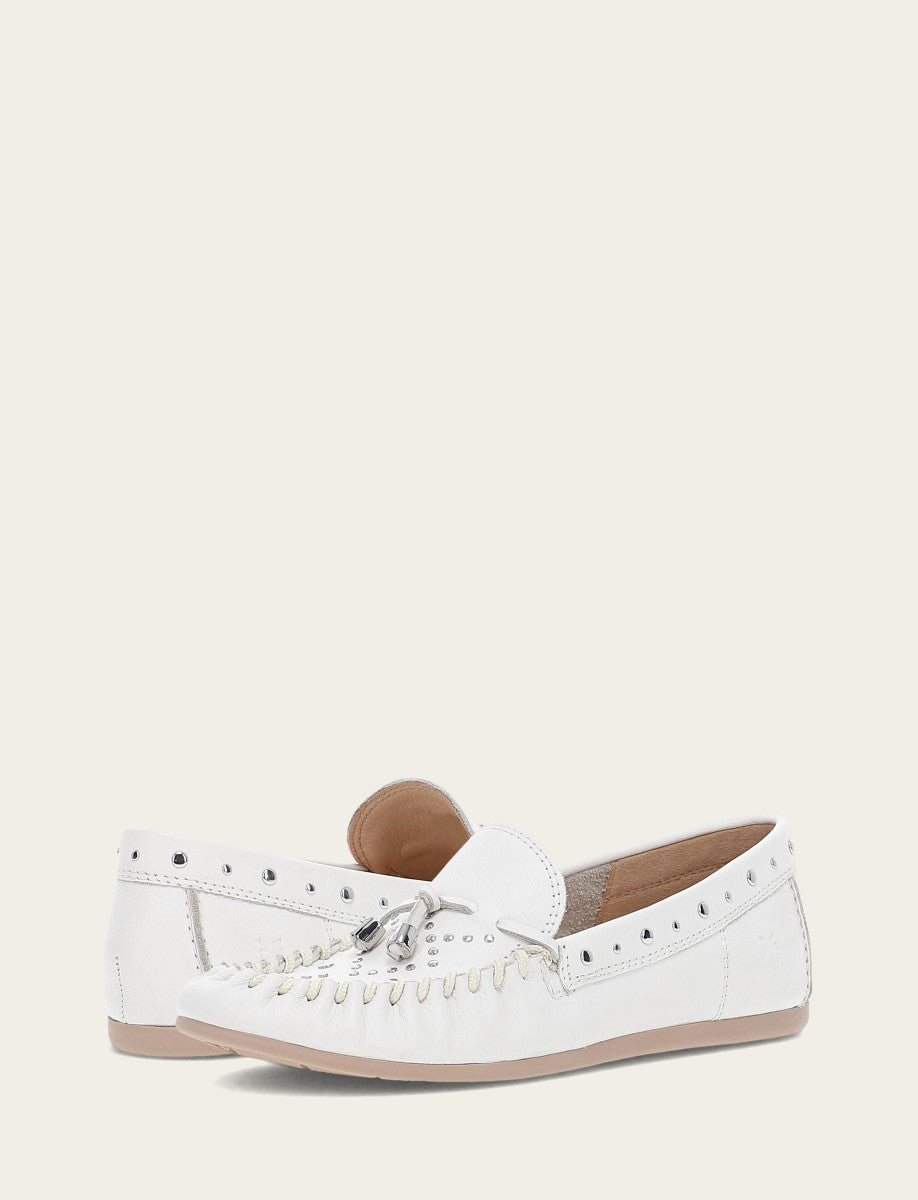 Women's White Naya Stud Moc Loafers Frye Sale