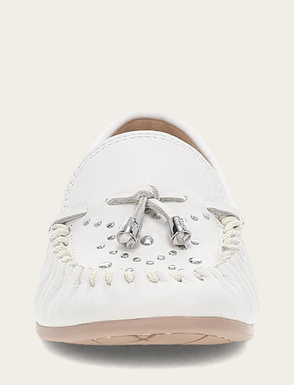 Women's White Naya Stud Moc Loafers Frye Sale