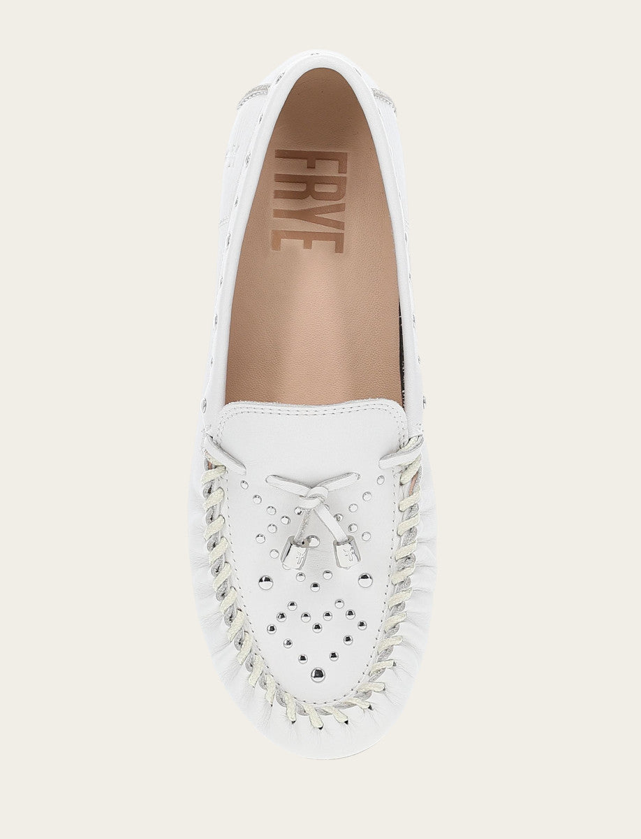Women's White Naya Stud Moc Loafers Frye Sale