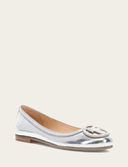 Women's Silver Carson Logo Ballet Flats Frye On sale