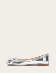 Women's Silver Carson Logo Ballet Flats Frye On sale
