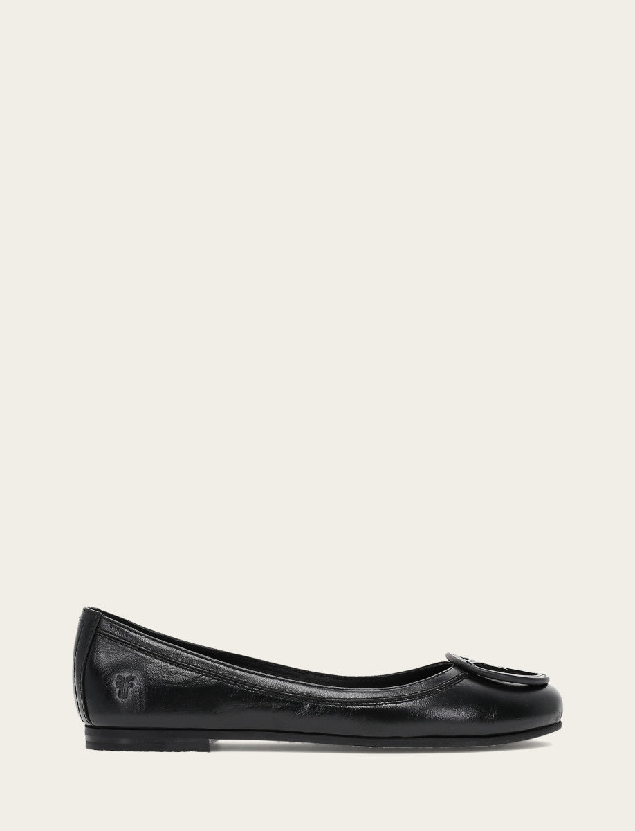 Women's Black Carson Logo Ballet Flats Frye us