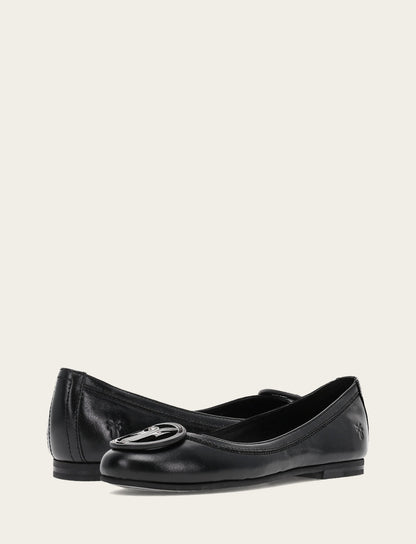 Women's Black Carson Logo Ballet Flats Frye us