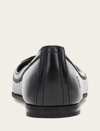 Women's Black Carson Logo Ballet Flats Frye us