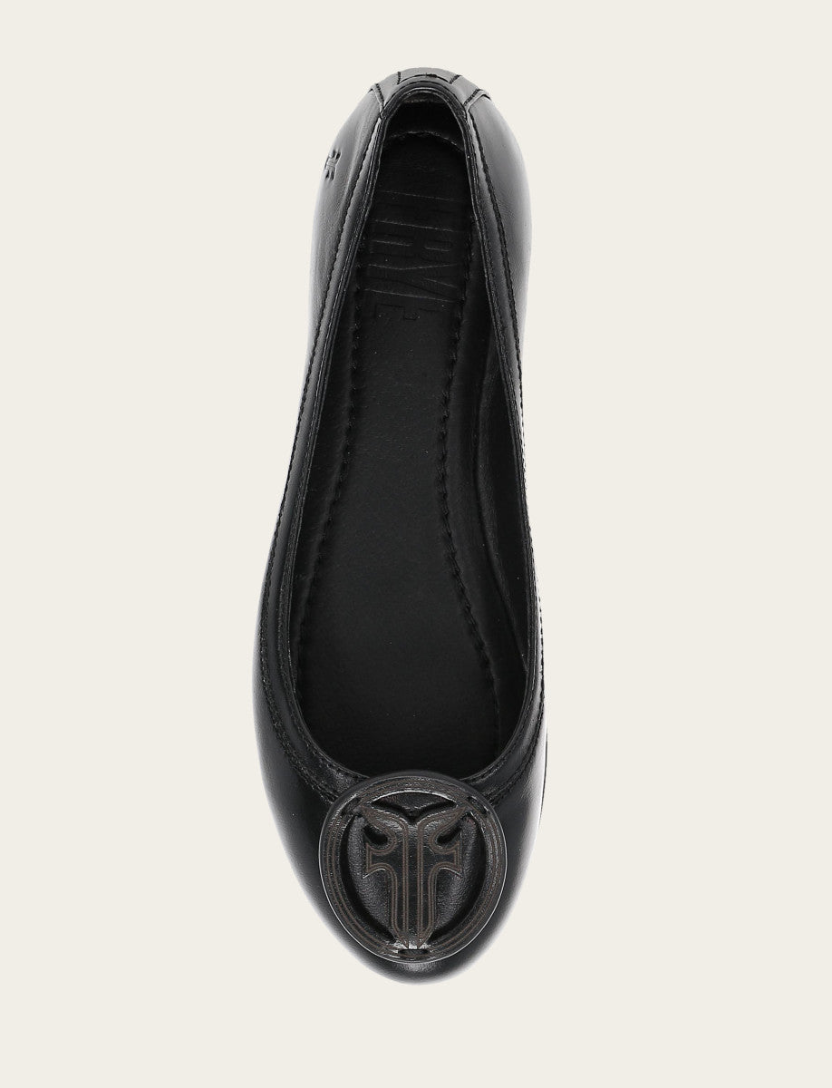 Women's Black Carson Logo Ballet Flats Frye us