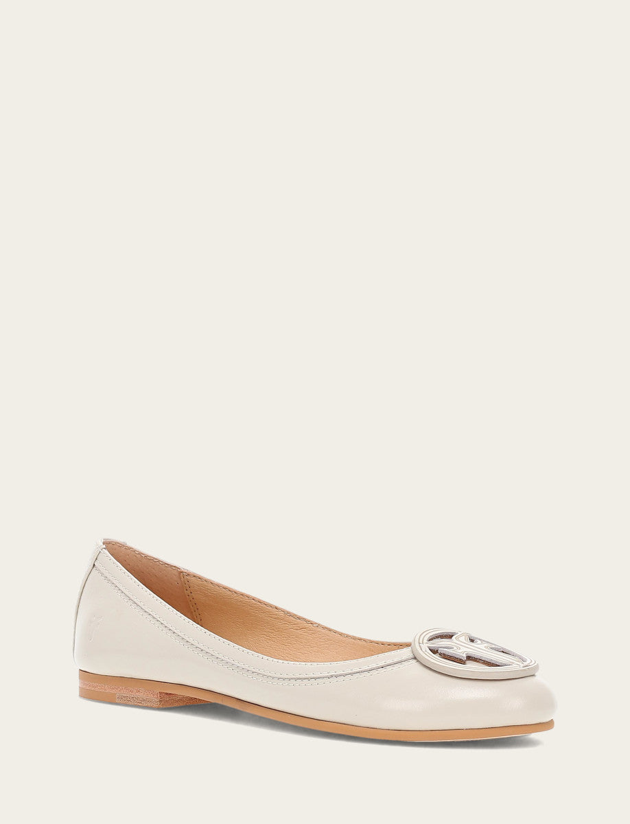 Women's Ivory Carson Logo Ballet Flats Frye USA