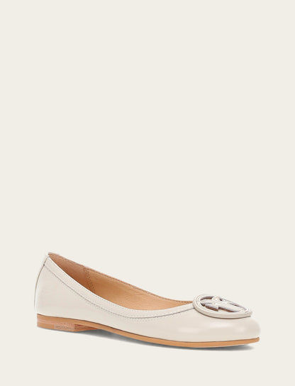 Women's Ivory Carson Logo Ballet Flats Frye USA