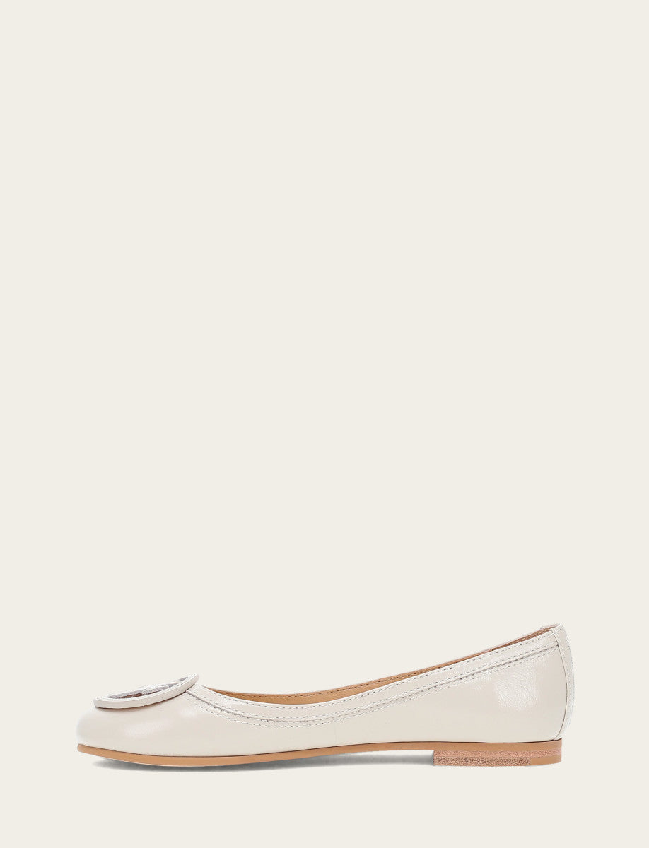 Women's Ivory Carson Logo Ballet Flats Frye USA