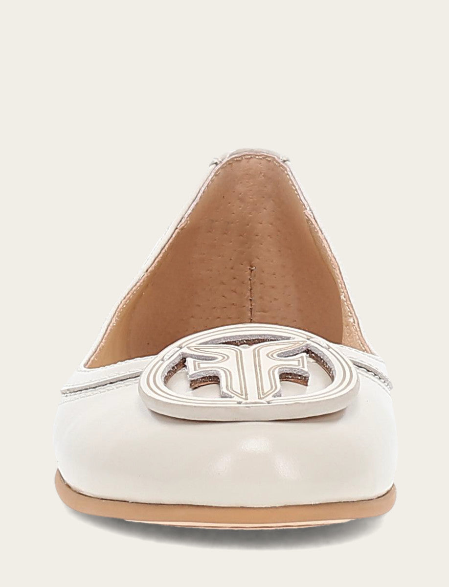 Women's Ivory Carson Logo Ballet Flats Frye USA