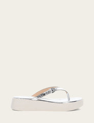 Women's Silver Maya Buckle Thong Sandals Frye Sale