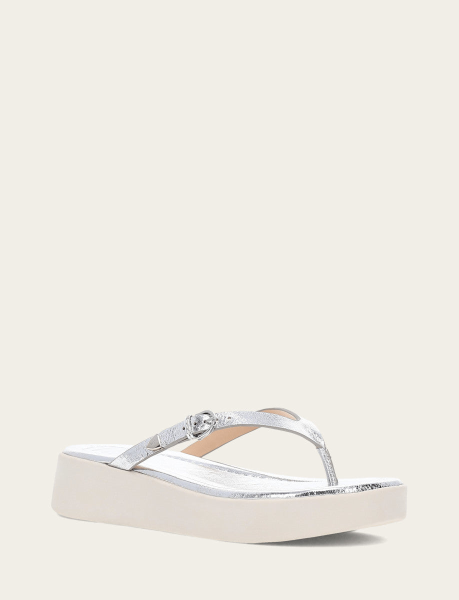 Women's Silver Maya Buckle Thong Sandals Frye Sale