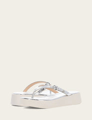 Women's Silver Maya Buckle Thong Sandals Frye Sale