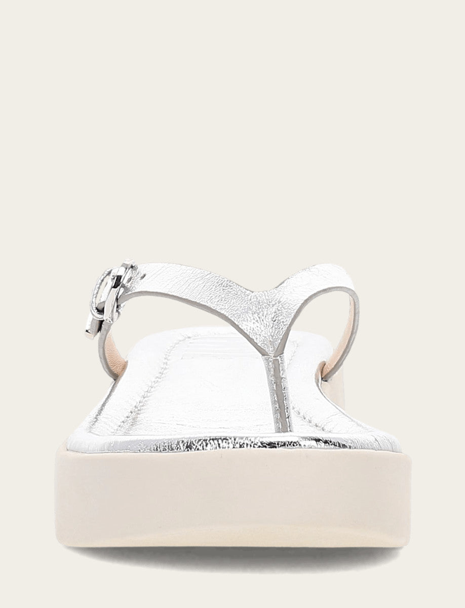 Women's Silver Maya Buckle Thong Sandals Frye Sale