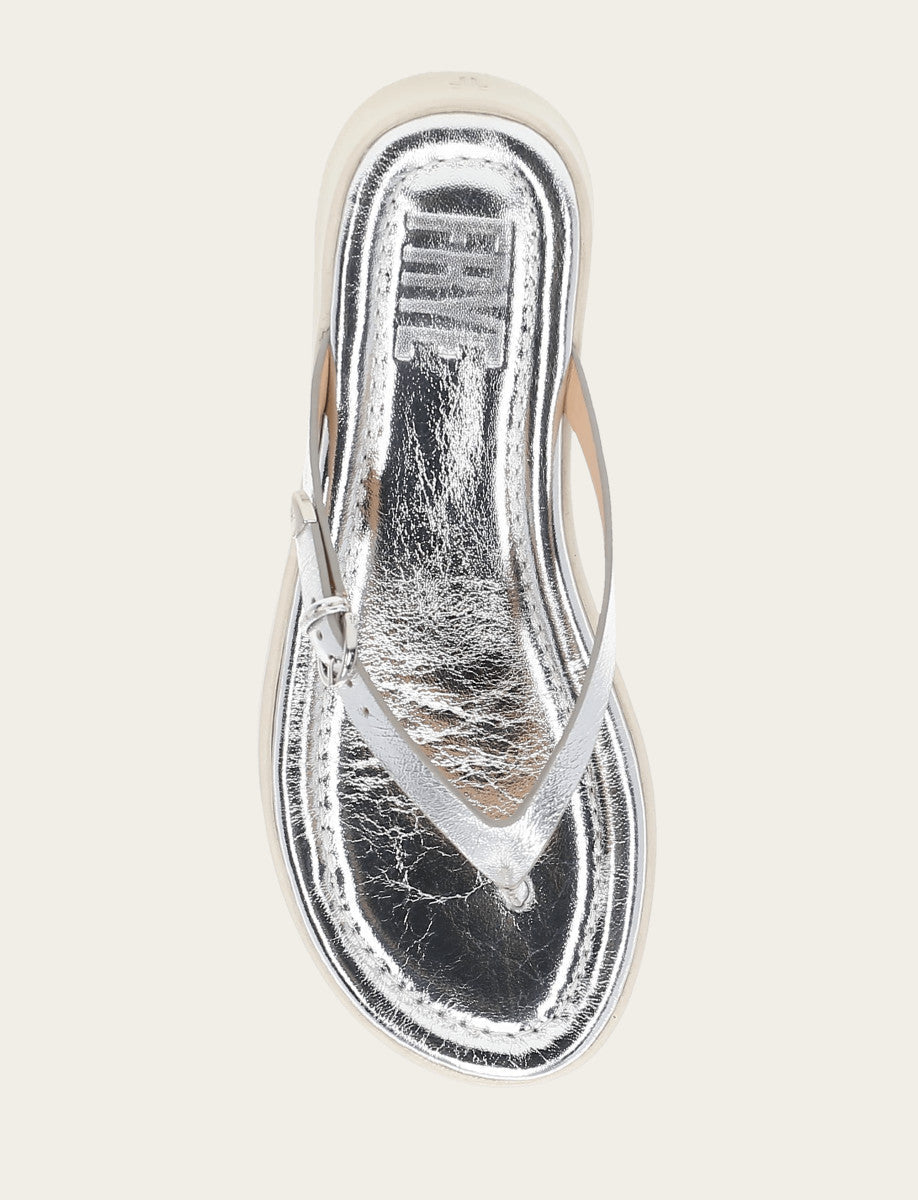 Women's Silver Maya Buckle Thong Sandals Frye Sale