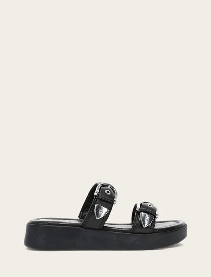 Women's Black Maya Buckle Sandals Frye Outlet