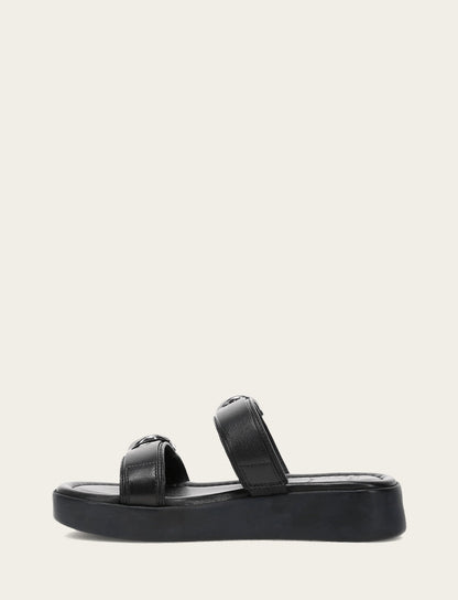 Women's Black Maya Buckle Sandals Frye Outlet