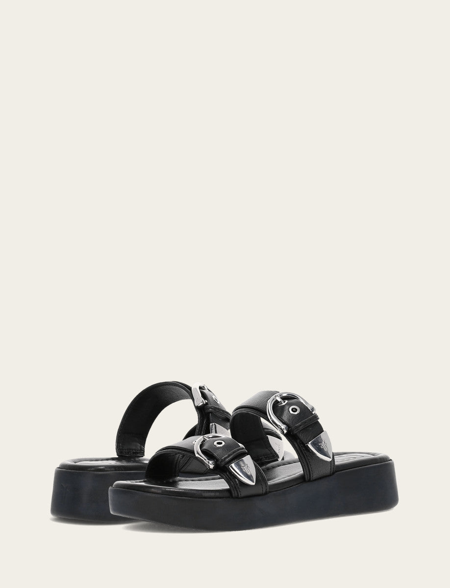 Women's Black Maya Buckle Sandals Frye Outlet