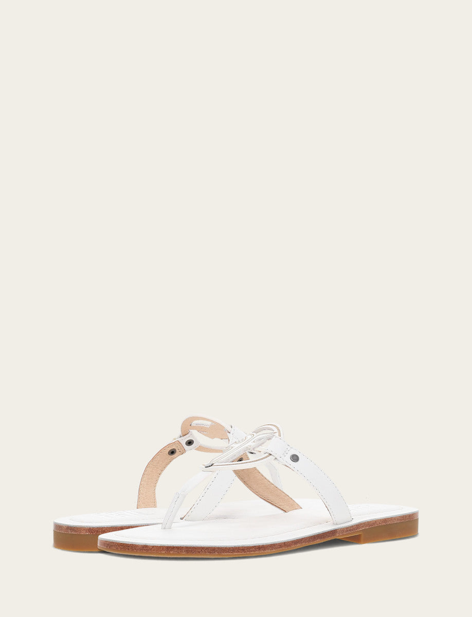 Women's White Taylor Logo Sandals Frye USA