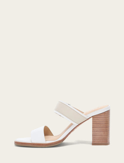 Women's White Ivory Stella Buckle Slide Sandals Frye