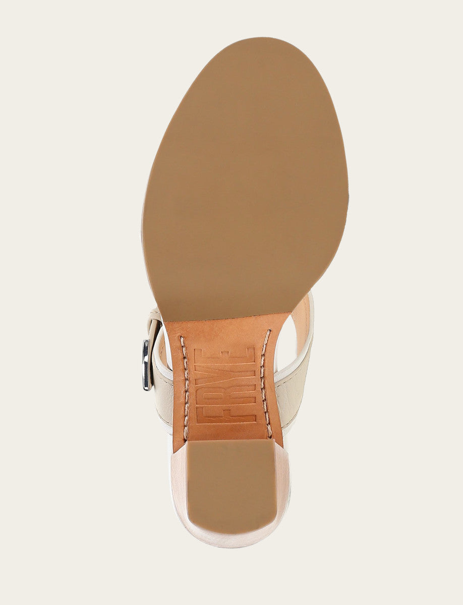 Women's White Ivory Stella Buckle Slide Sandals Frye
