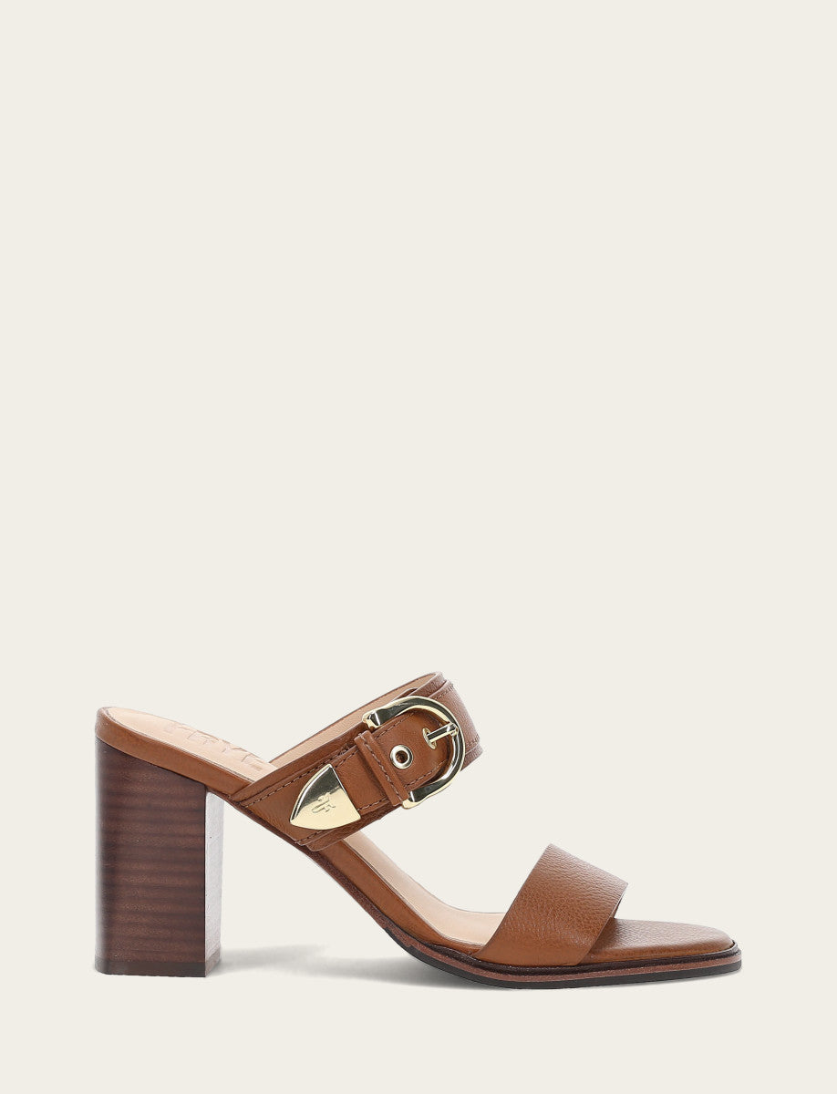Women's Dark Latte Stella Buckle Slide Sandals Frye Online