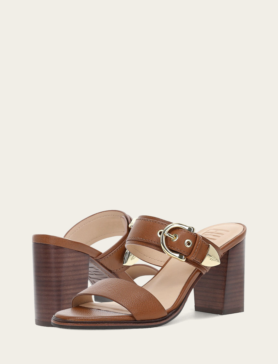 Women's Dark Latte Stella Buckle Slide Sandals Frye Online