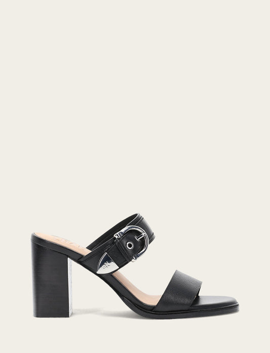 Women's Black Stella Buckle Slide Sandals Frye Discount