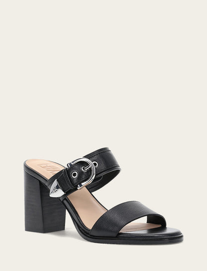 Women's Black Stella Buckle Slide Sandals Frye Discount