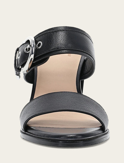 Women's Black Stella Buckle Slide Sandals Frye Discount